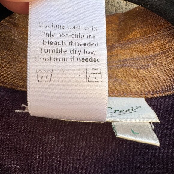 Coldwater Creek Womens Shimmering Bronze Glam Button-Up Party Blouse Shirt L - Picture 9 of 9